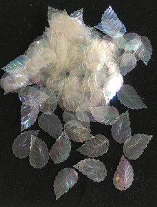 Vintage Clear Iridescent Leaf Sequins - 24 pcs.
