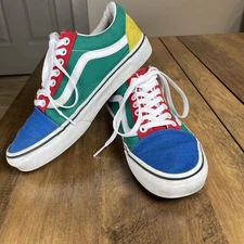 VANS Old Skool Yacht Club Colorblock Red Green Blue Yellow Sneakers Size M6.5/W8