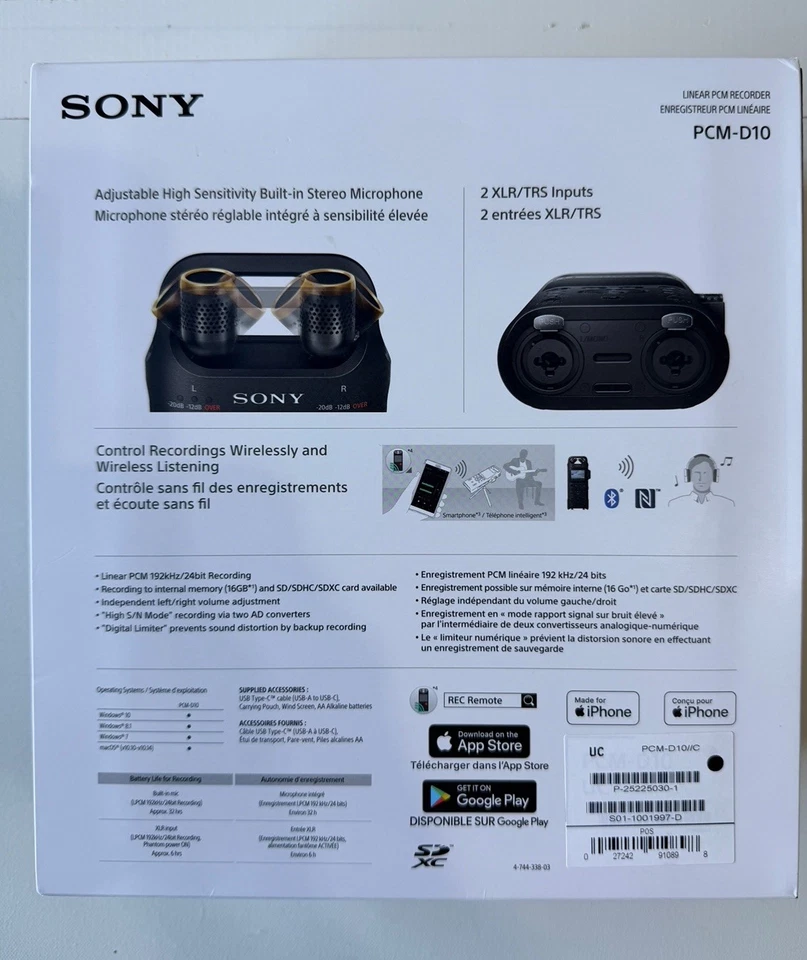 [Open Box] PCM-D10 Linear PCM Recorder 16GB High-Res Rec 192KHz PCMD10 Handheld - Image 2 of 4