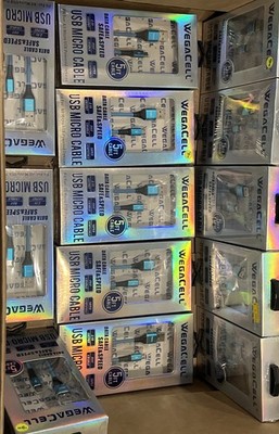 New 5ft WegaCell USB Micro Cable, Fast Charge, Anti Knotted, Each Sold Separate