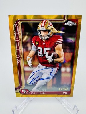 2025 Topps Chrome, George Kittle Gold Lava, on Card Auto 7/50, 49ers, #BA-GK