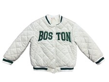 Cozy Cub Boston Jacket Toddler 2-3Y White Quilted Sherpa Lined Snap Bomber