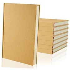  Pcs A5 Blank Kraft Notebooks Journals Bulk 100 Sheets/200 Pages Unlined 8