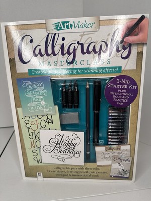 Art Maker Calligraphy Masterclass Starter Kit cartridges Instruction book Pen 