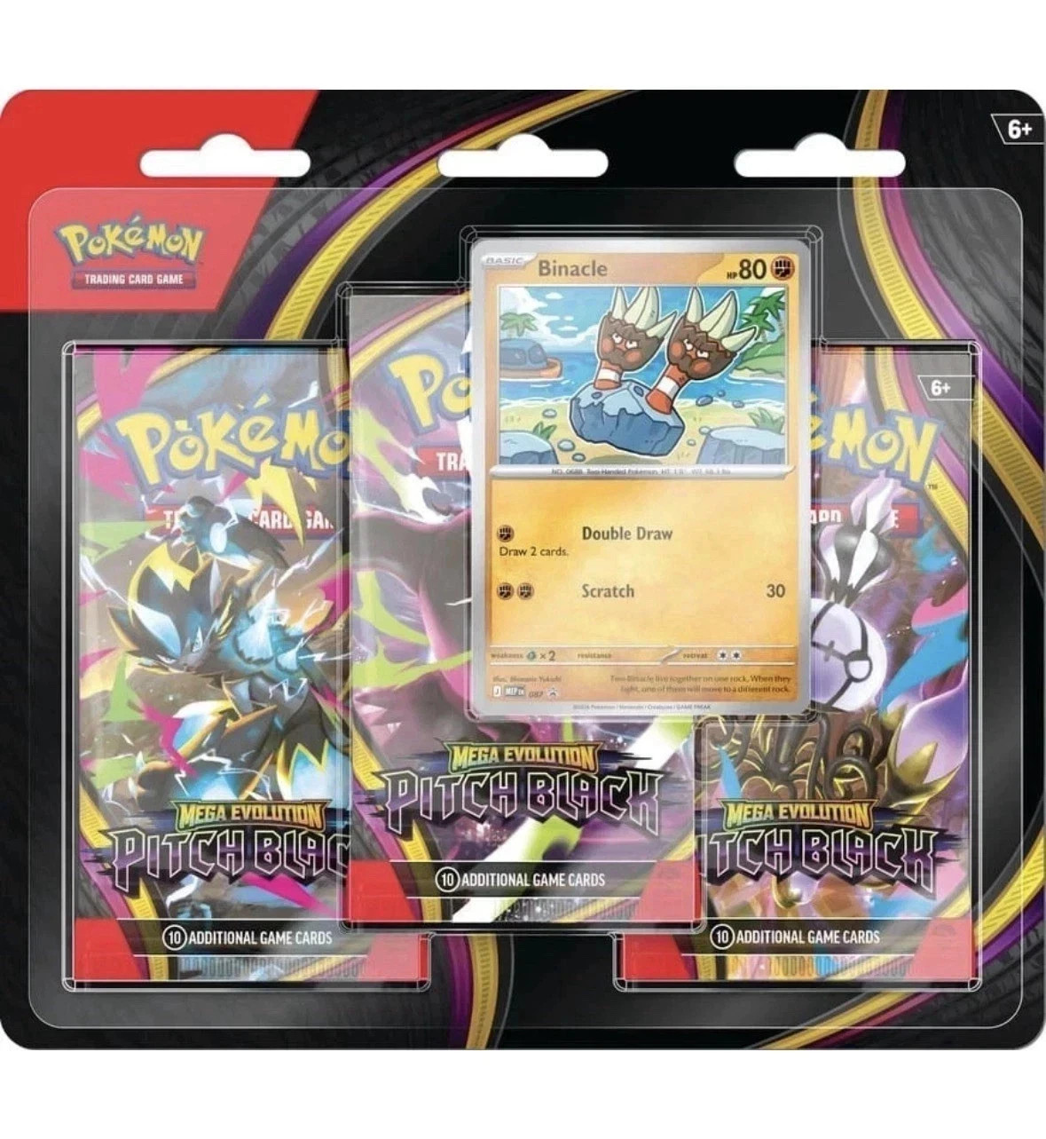 Pokémon TCG: Mega Evolution Pitch Black 3-Pack Blister Binacle Promo sealed