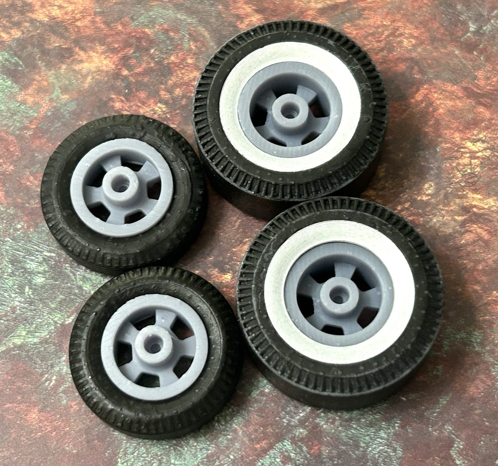 Tri Rib Wheel 1/24 Scale: 15-in Gasser “Radir Tri-Rib” Wheels W/ Wide Piecrust Slicks ...