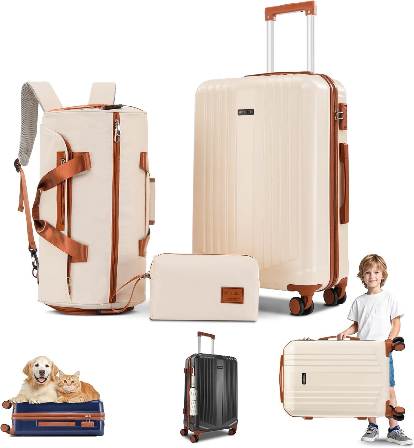 Sets 3 Piece Hardshell Abs+pc Durable Suitcase With Dual-spi
