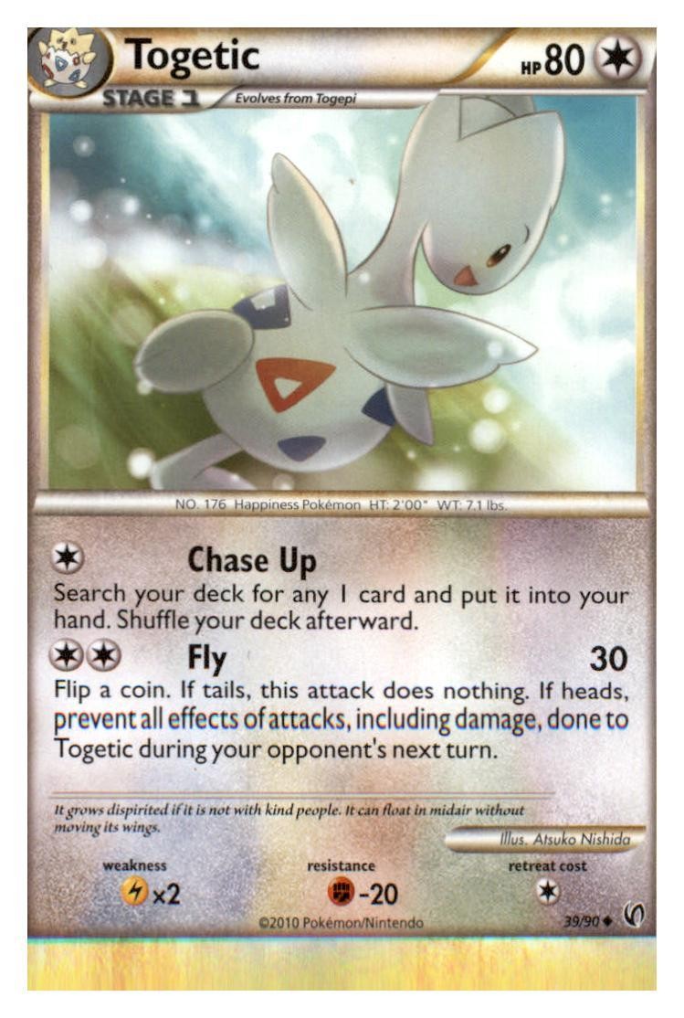 Togetic 39/90 Uncommon HGSS Undaunted Pokemon Lightly Played