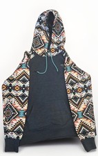 Women  s Hooey Gray Hoodie Sweatshirt Rope Like A Girl Southwestern Aztec Sz L
