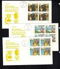 Canada #681-83 1976 Olympic Ceremonies blocks of 4 set on 3 B. Jones cachet FDCs