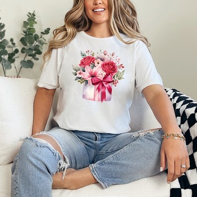 Aquarell Rose Blumenkasten Damen T-Shirt Blumen Geburtstag Geschenk für Sie