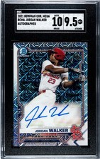 JORDAN WALKER 2021 Bowman Chrome Mega AUTO Mojo Refractor D SGC 9.5/10 RED HOT