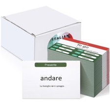Resurhang 200 Pcs Italian Flash Cards for Adults, Language 2.76 x 3.94 inches