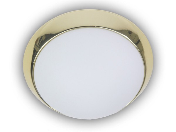 Led Treppenhaus Leuchte Opalglas Matt Messing Poliert Ø45Cm Led Kellerlampe-image