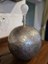 Large Hammered Pewter Ethnic Lamp