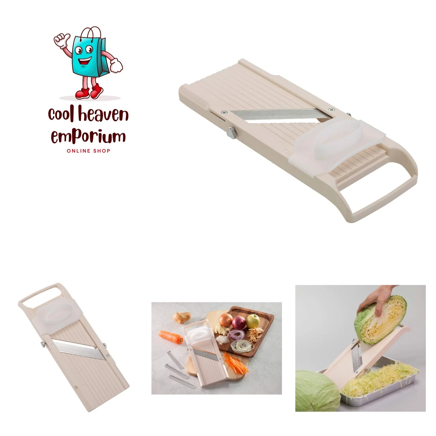 Manual Madoline Slicer - Perfect for Salads with Interchangeable Blades