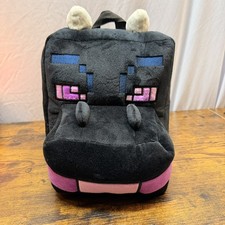Minecraft Ender Plush Backpack, 12.5" Black NWT