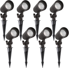 3CCT LED Landscape Lights, 12V Waterproof, 8 Pack, 3000K/4000K/5000K
