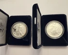 2 - 1994 & 95 US Silver American Eagle One Ounce Proof Coins w/ Box & COA