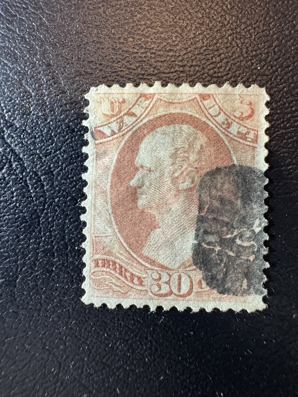 US Scott #O92 30 Cent War Department Official Stamp- Used, Hinged