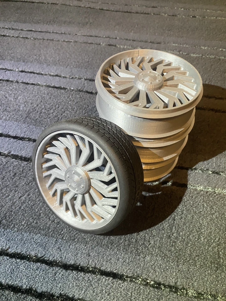 Llantas de coche de radiocontrol impresas en 3D 1:10 de 2,6" (hexágono de 12 mm) con tapacubos extraíble (JUEGO DE 4) Foto 2 de 4