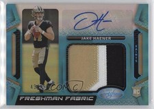 2023 Certified Freshman Fabric Signatures Mirror Teal 49/49 Jake Haener Auto qf8