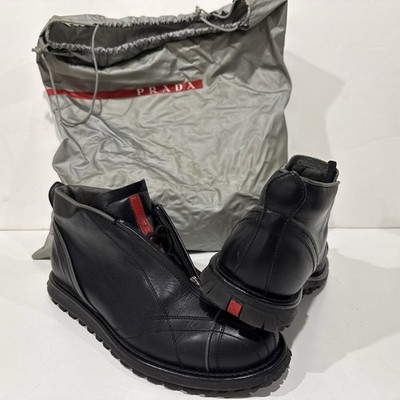 Vintage 90s Men s  Size 9 Vintage Prada Ankle Boots  Black SEE DESCRIPTION shoe