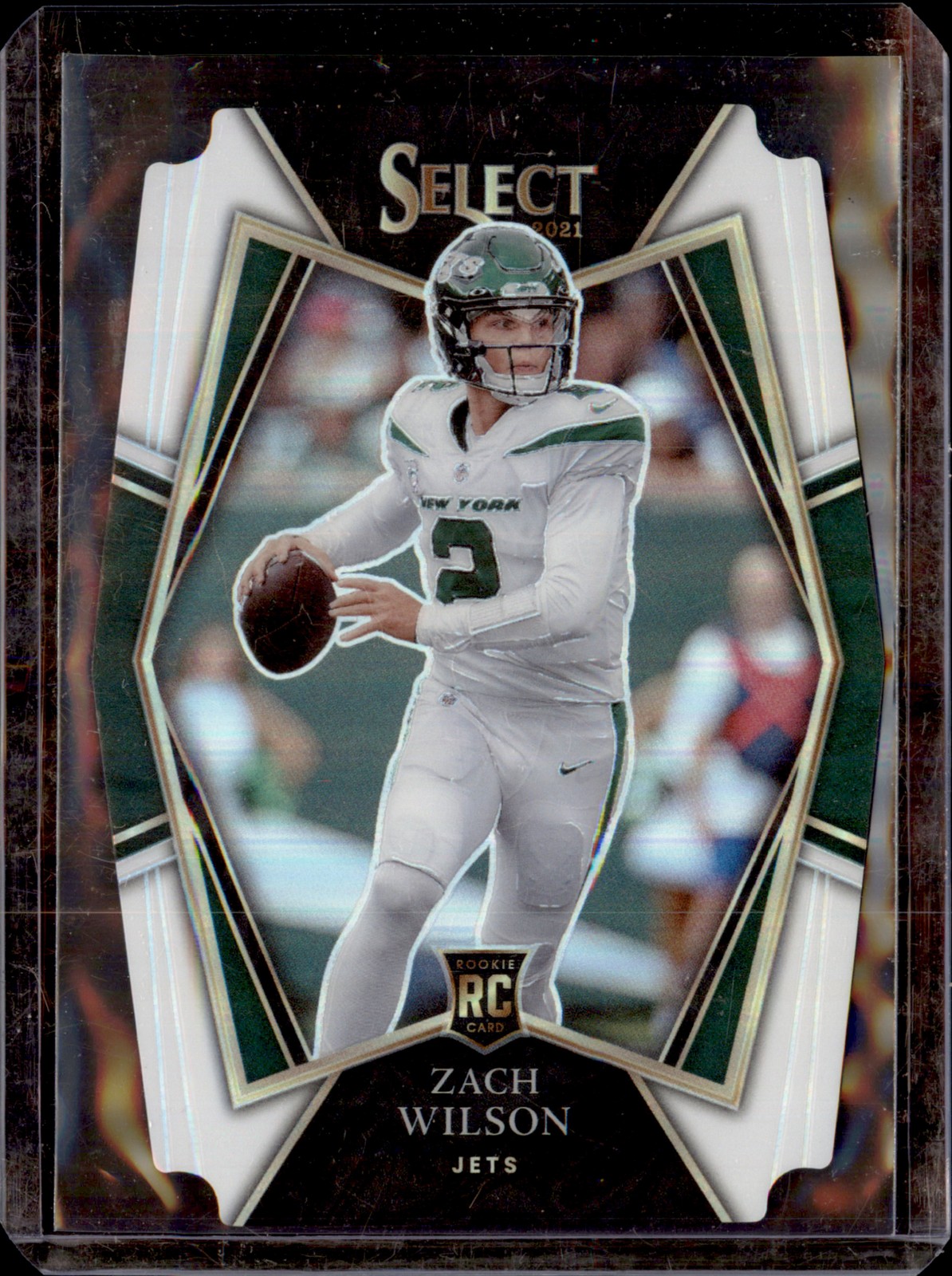 2021 Panini Select #144 Zach Wilson White Prizm Die Cut #/99 TOP LOADED