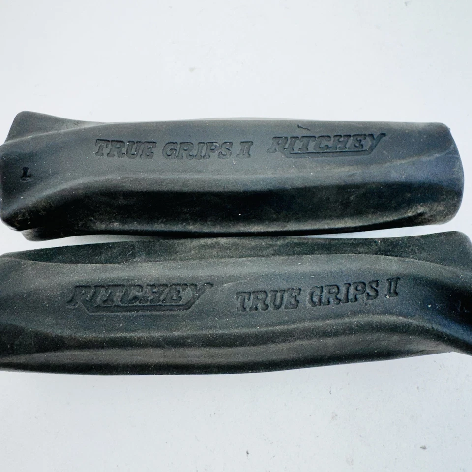 Empuñaduras de bicicleta de montaña Ritchey True Grips II Old School de colección MTB negras A46 Foto 2 de 4