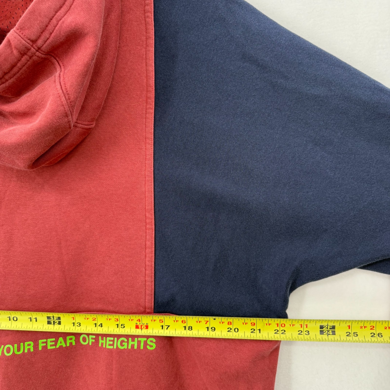 Nike Air Men’s Large Red Blue Colorblock Hoodie Pullover Fear of Heights Fleece thumbnail 3