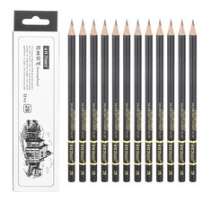 2B Sketch Pencils for Drawing, 12Pcs Professional Drawing Pencils, Light Yellow