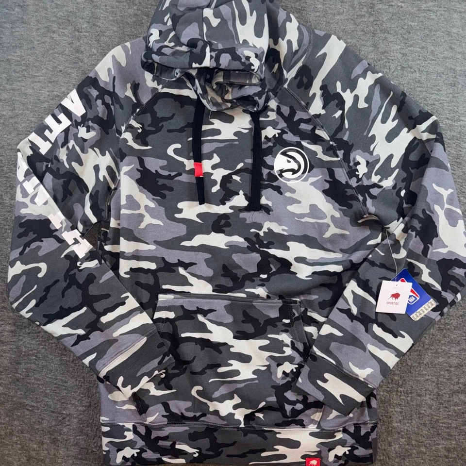 Atlanta Hawks SPORTIQE Camo Hoodie Mens Size Large Pullover Sweatshirt NEW - Image 2 of 4
