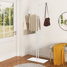 Freestanding Coat Rack Metal Coats Stand w/ Stable Marble Base Clothes Organizer