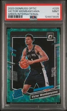 2023 PANINI DONRUSS OPTIC GREEN INTERNATIONAL #225 VICTOR WEMBANYAMA RC/65 PSA 9