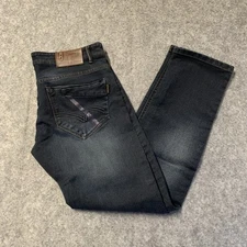 Scotch & Soda Jeans Mens 36x32 Indigo Deep Blue Thigh Fade Straight Stretch