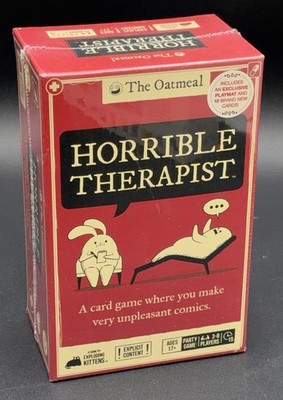 Horrible Therapist Game by Exploding Kittens Oatmeal 17+ NEW w/EXCLUSIVE PLAYMAT