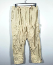 Y2K Gap Baggy Parachute Cargo Pants Men's Medium 35 x 29 Beige Nylon Rave