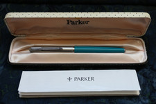 Parker 61 Vista Blue CT Fountain Pen 14ct Gold Nib Medium, near mint - Capillary