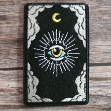 Occult All Seeing Eye Magick Gothic Moon Witchy Tarot Oracle Iron On Patch