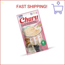 INABA Churu Cat Treats, Grain-Free, Lickable, Squeezable Creamy Pur e Cat Treat/