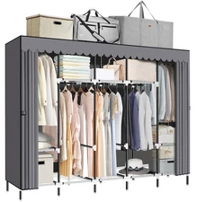 LOKEME Portable Closet, Great Size 82-Inch Portable Wardrobe with 5 Hanging A...