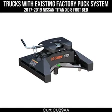 Curt Q20 Dual Jaw 5th Wheel Trailer Hitch 20K for 17-19 Nissan Titan XD 8' Bed
