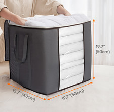 Storage Boxs Organiser,3 Pack Clothes Storage Boxes WithOpening Zip Clear Window