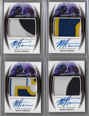 2014 Leaf Trinity Monte Harrison Bronze 3 Color Patch Auto RC Brewers - TL