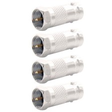 4 Pcs BNC Female Jack to F Type Male Coaxial Coax Cable Plug Adapter Connector