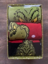 The Grinch Adult Holiday 3 Pair Crew Socks In Gift Box