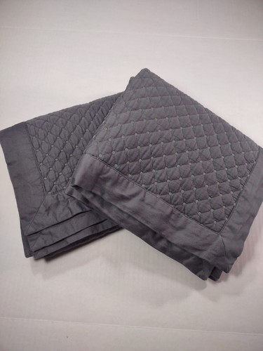 Charter Club Set Of 2 Quilted Pillow Shams King Size Gray 20x36+2 Covers Pair - Picture 10 of 10