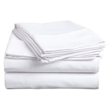 1000 TC EGYPTIAN COTTON WHITE SOLID RV CAMPER  BUNK BED SHEET SET ALL SIZES