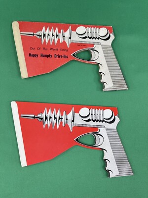 1950's Cardboard & Paper Toy Pop Ray Guns Set of 2 One from Happy Humpty's RARE!