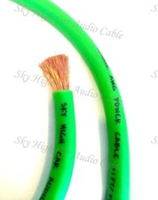 50 ft 2/0 Gauge OFC AWG LIME GREEN Power Ground Wire Sky High Car Audio GA Feet